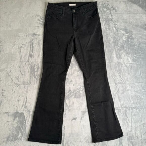 Levis 725 Jeans Womens 30 Black High Rise Bootcut Stretch Denim Preppy American - Picture 1 of 13